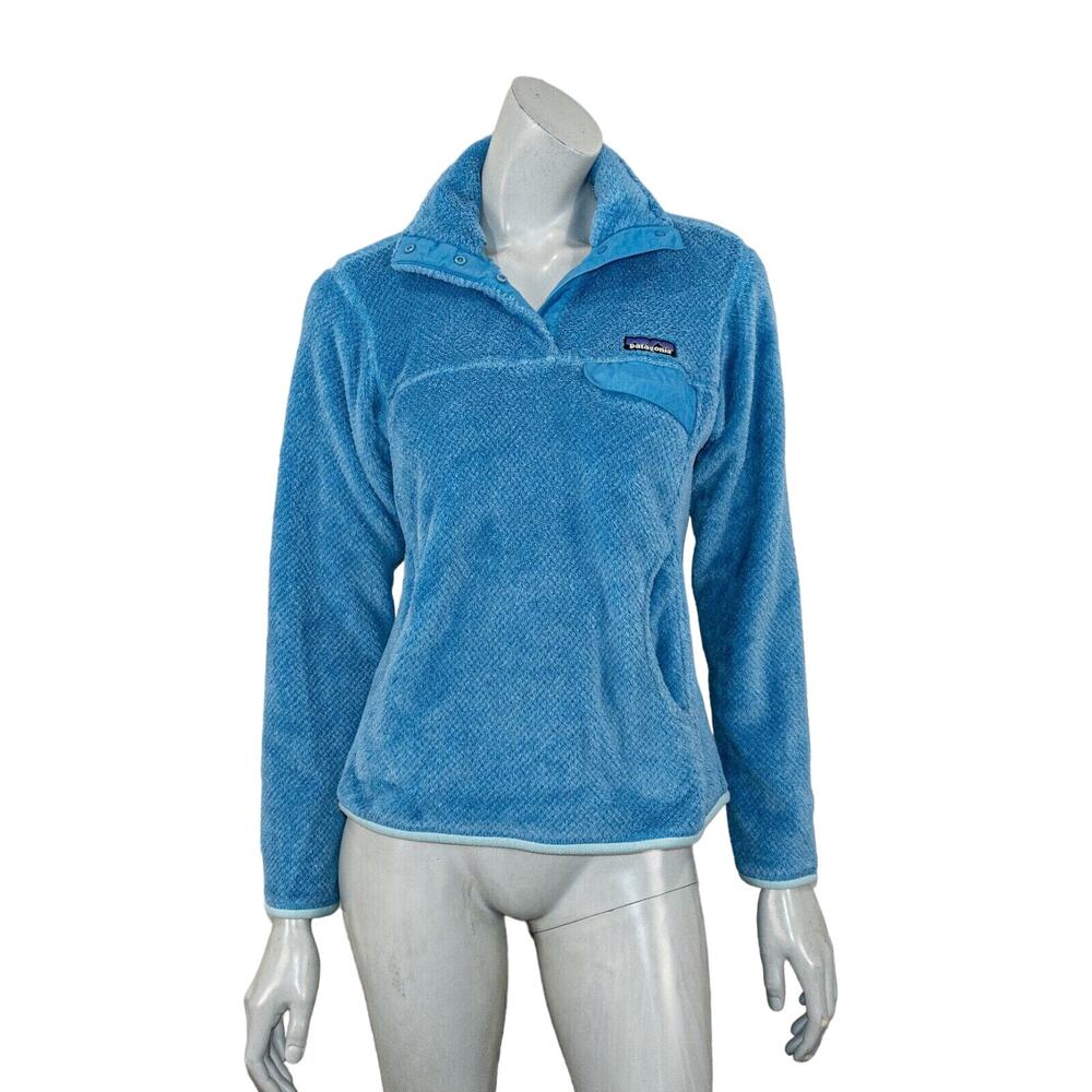 Patagonia Women's Micro D snap Fleece Pullover Sweater powder blue size Small